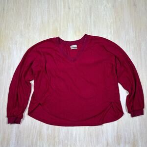 Urban Outfitters Red V Neck Pullover Sweatshirt Comfortable Cozy Sweater Large